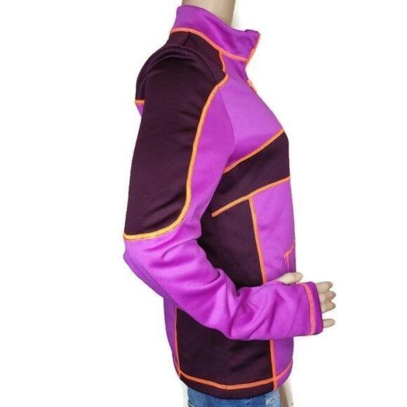 Fila Sport Women's 1/4 Zip Pullover Fleece Jacket Pink Purple orange trim sz M - Picture 3 of 8